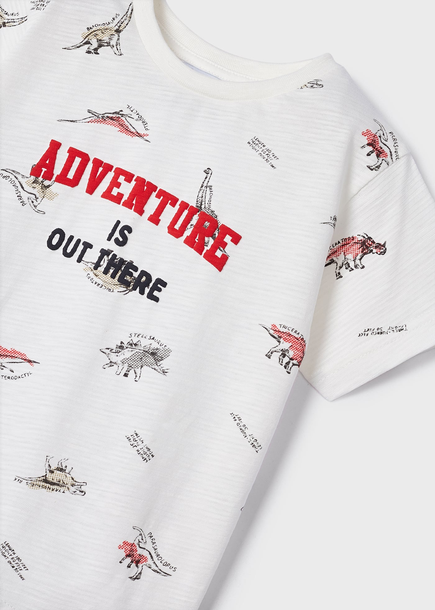 Camiseta estampada de manga curta para meninos, feita de algodão sustentável.