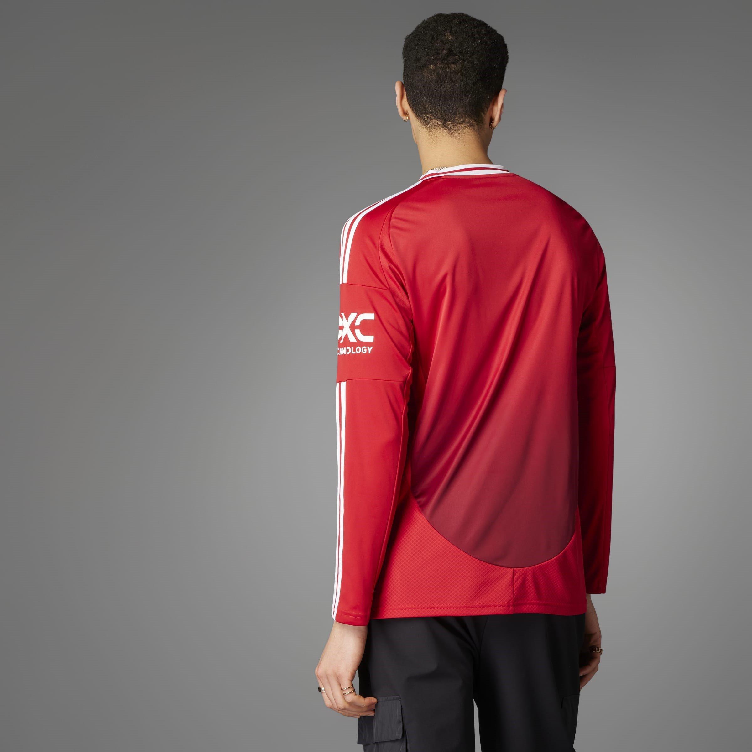 adidas Manchester United Home Long Sleeve Shirt 2024 2025 Adults