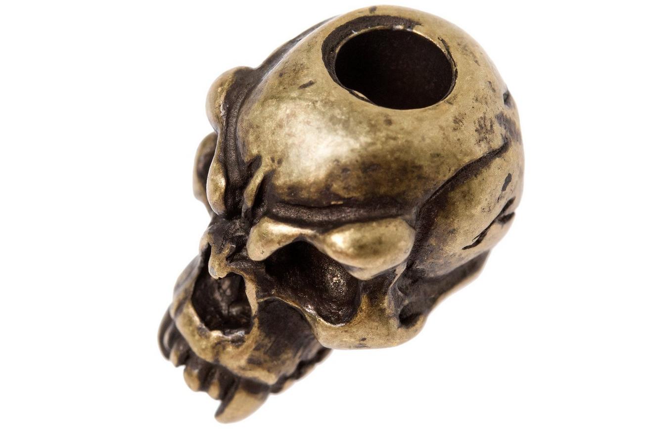 Schmuckatelli Fang Skull Bead Black Roman Brass Oxidized