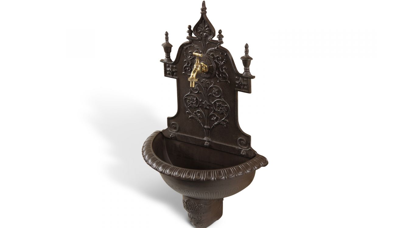 Fontaine de jardin aluminium marron 44x22.5x77.5cm