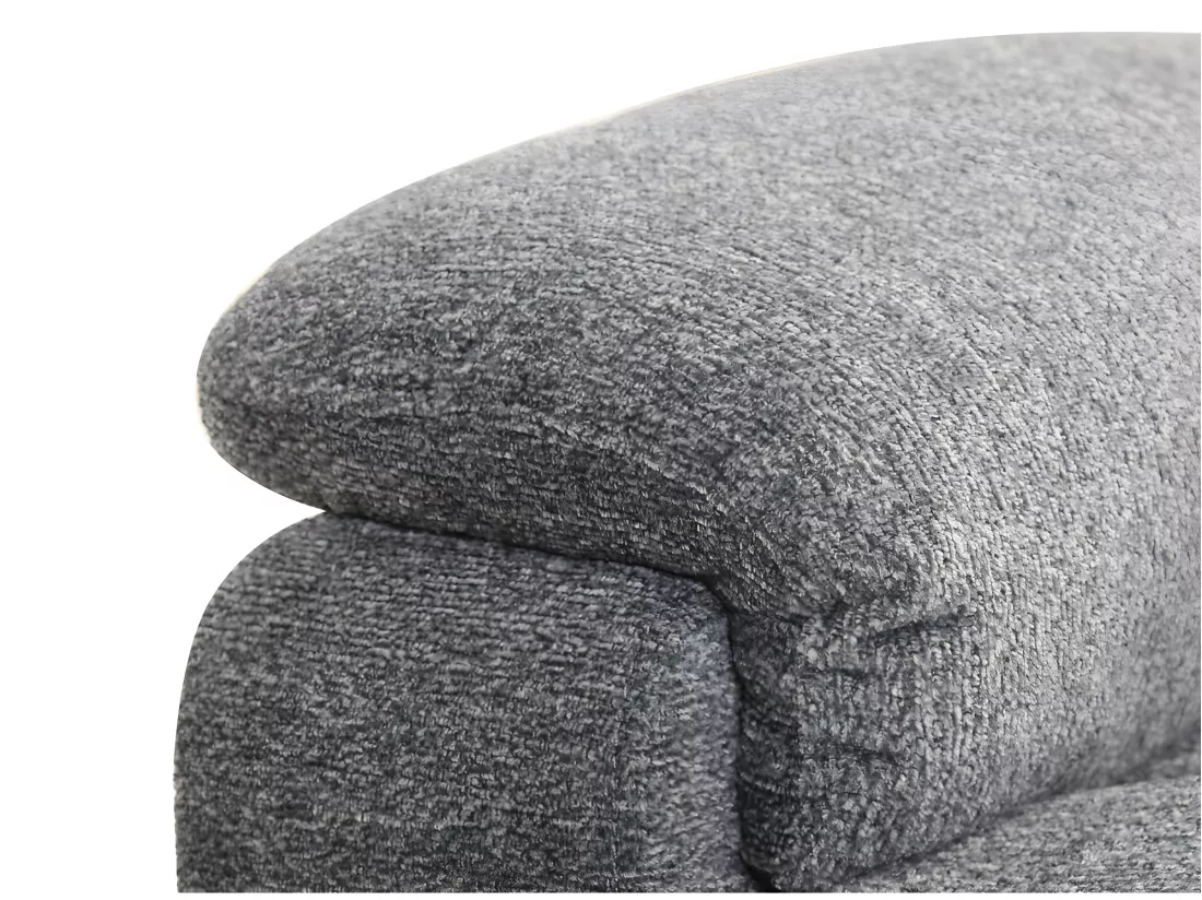 Canapé 3 places et fauteuil relax électrique en tissu anthracite NEVERS
