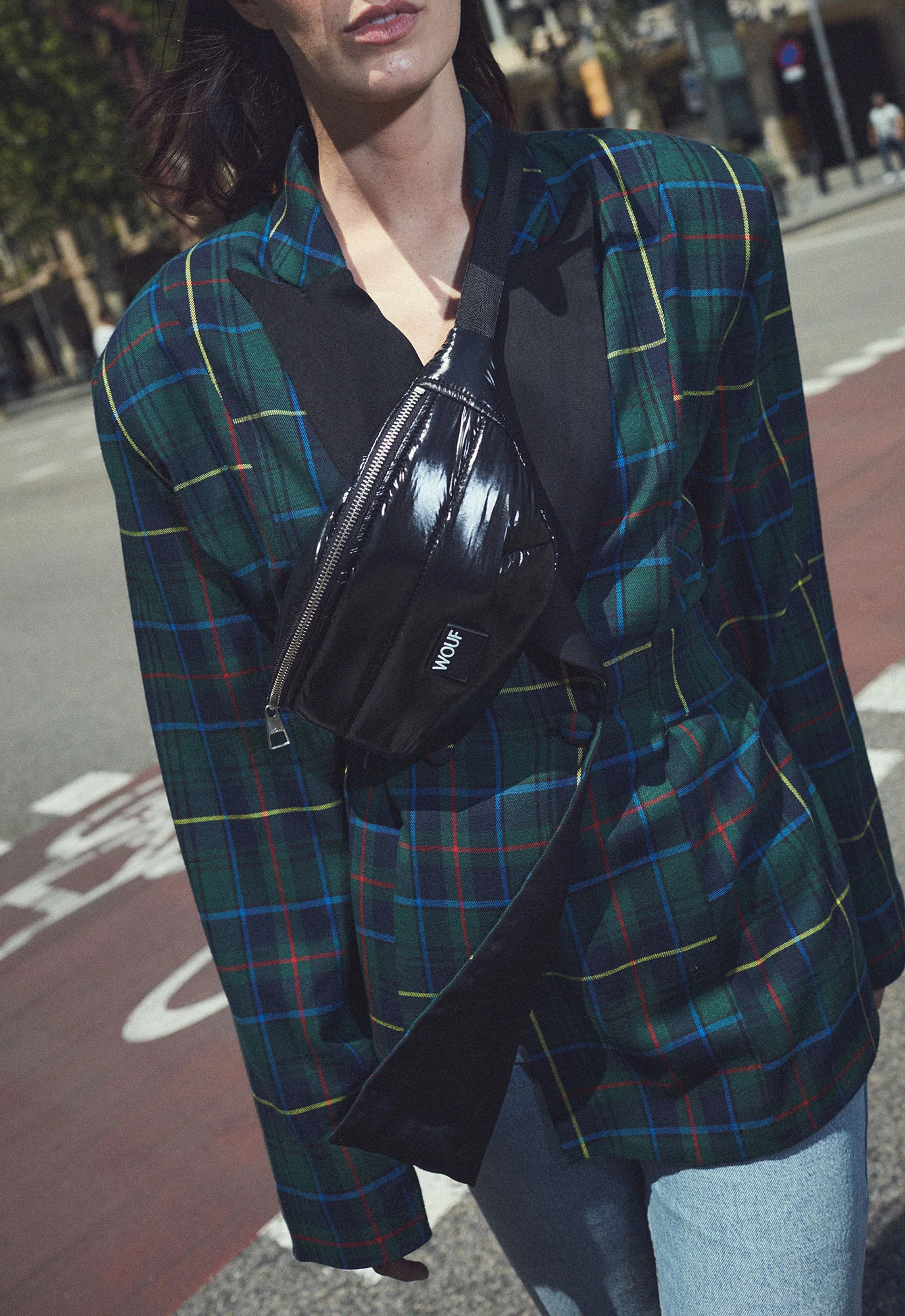 Wouf  Black Glossy bæltetaske - sort