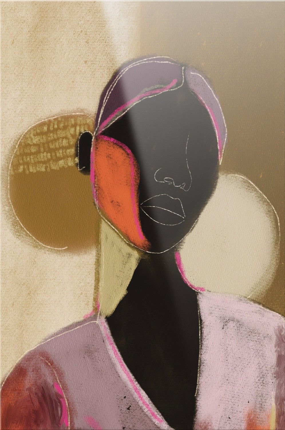 Glasschilderij Silhouette Lady