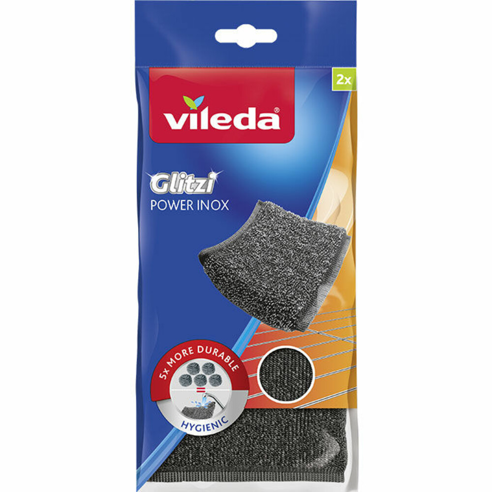 Vileda Schuursponzen Glitzi Power Inox2 stuks