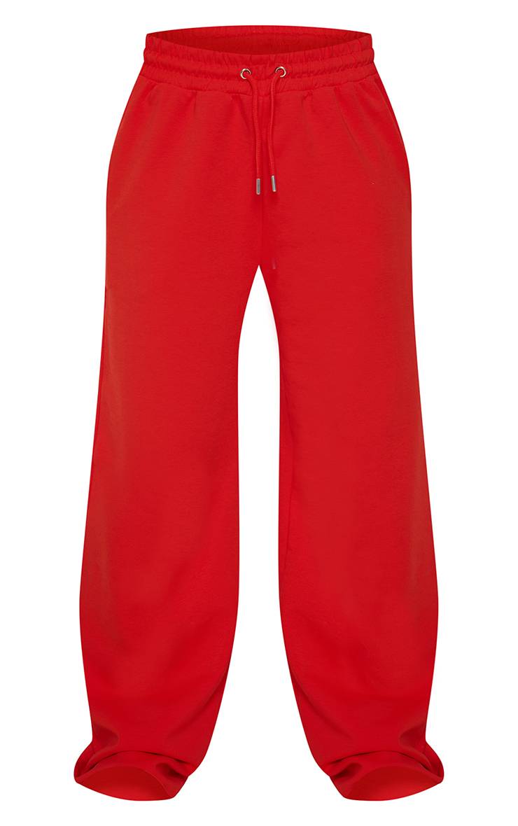 Rouge Jogger Large À Jambes Évasées En Interlock Brodé