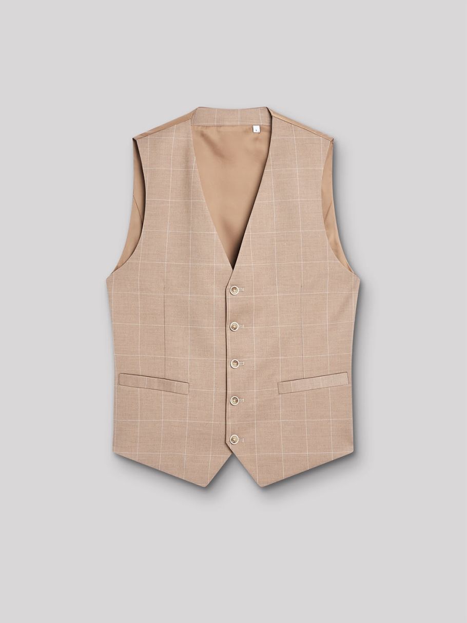 Gilet coordonnable stretch à carreaux