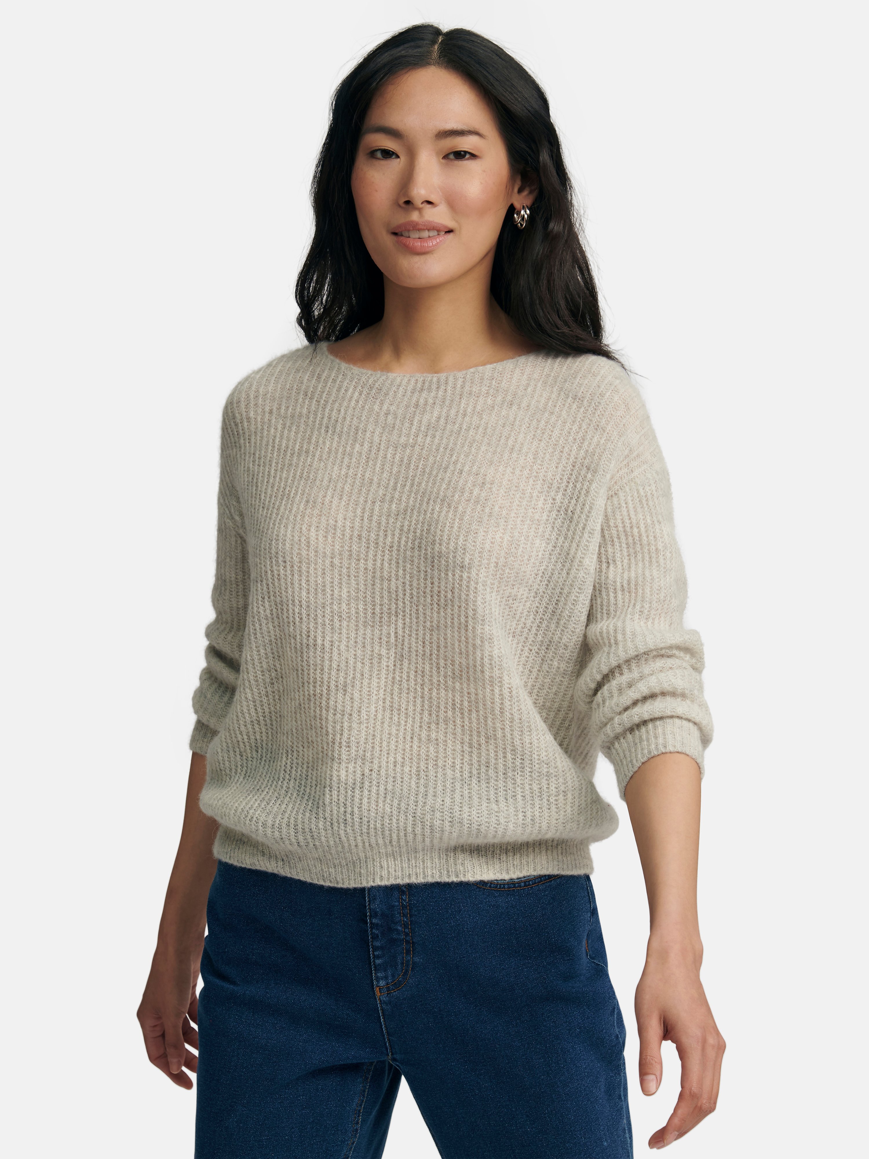 Pullover mit U-Boot-­Ausschnitt