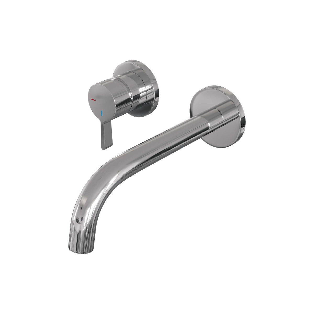 Brauer Chrome Edition ColdStart wastafelkraan inbouw gebogen uitloop en rozetten model E2 chroom