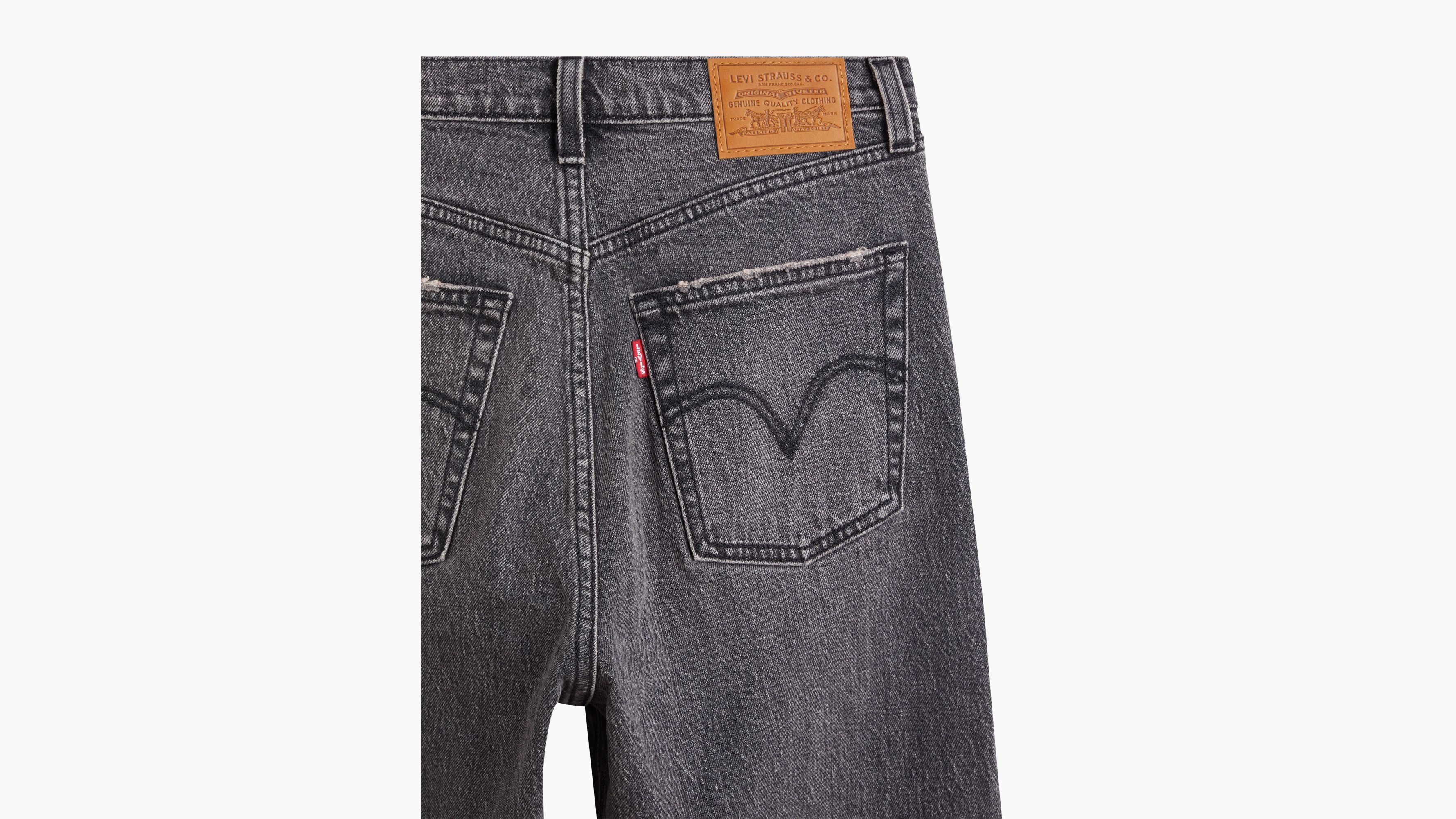 Jean Ribcage Droit Cheville - Black Worn In - Noir