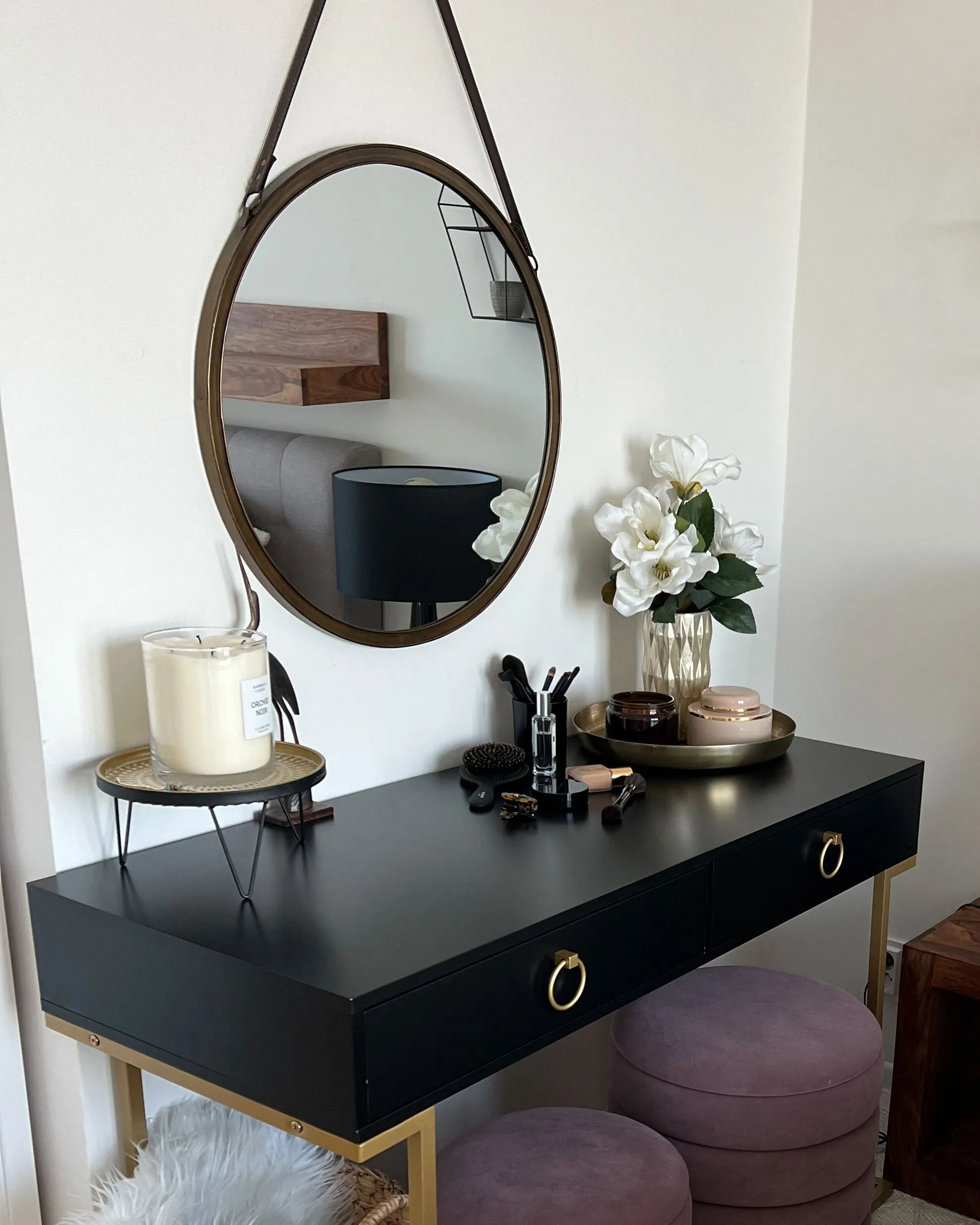 Wandspiegel AUTUN 60 cm 60 cm Metaal Goud