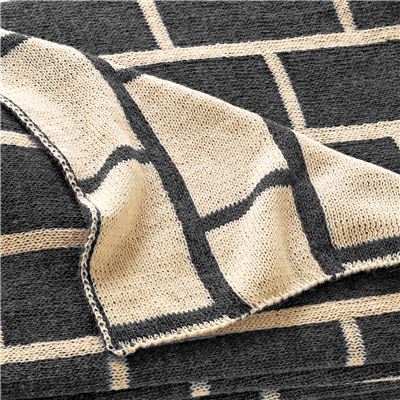 Plaid tricot effet brique