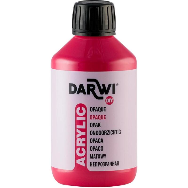 Darwi Flacon de 250 ml de Peinture Acrylique Universelle Opaque - vermillon