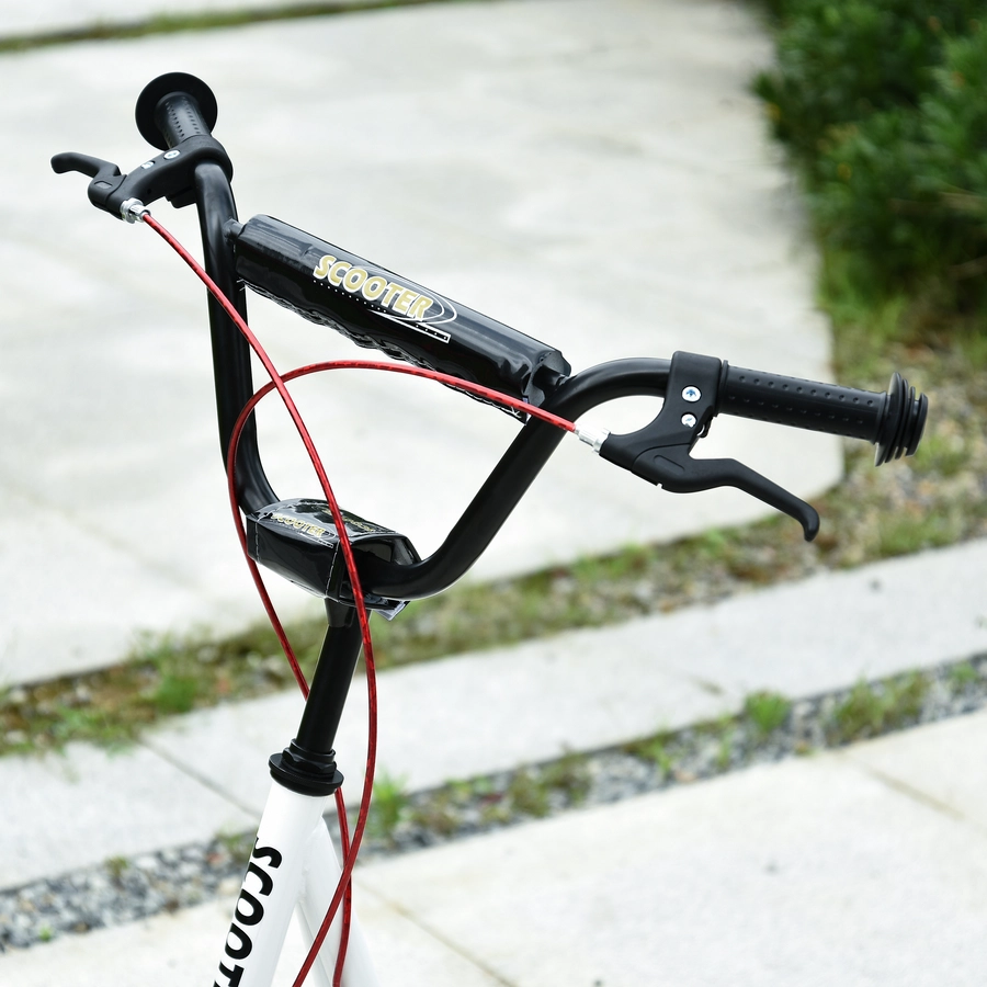HOMCOM Kinderscooter mit Handbremse weiß