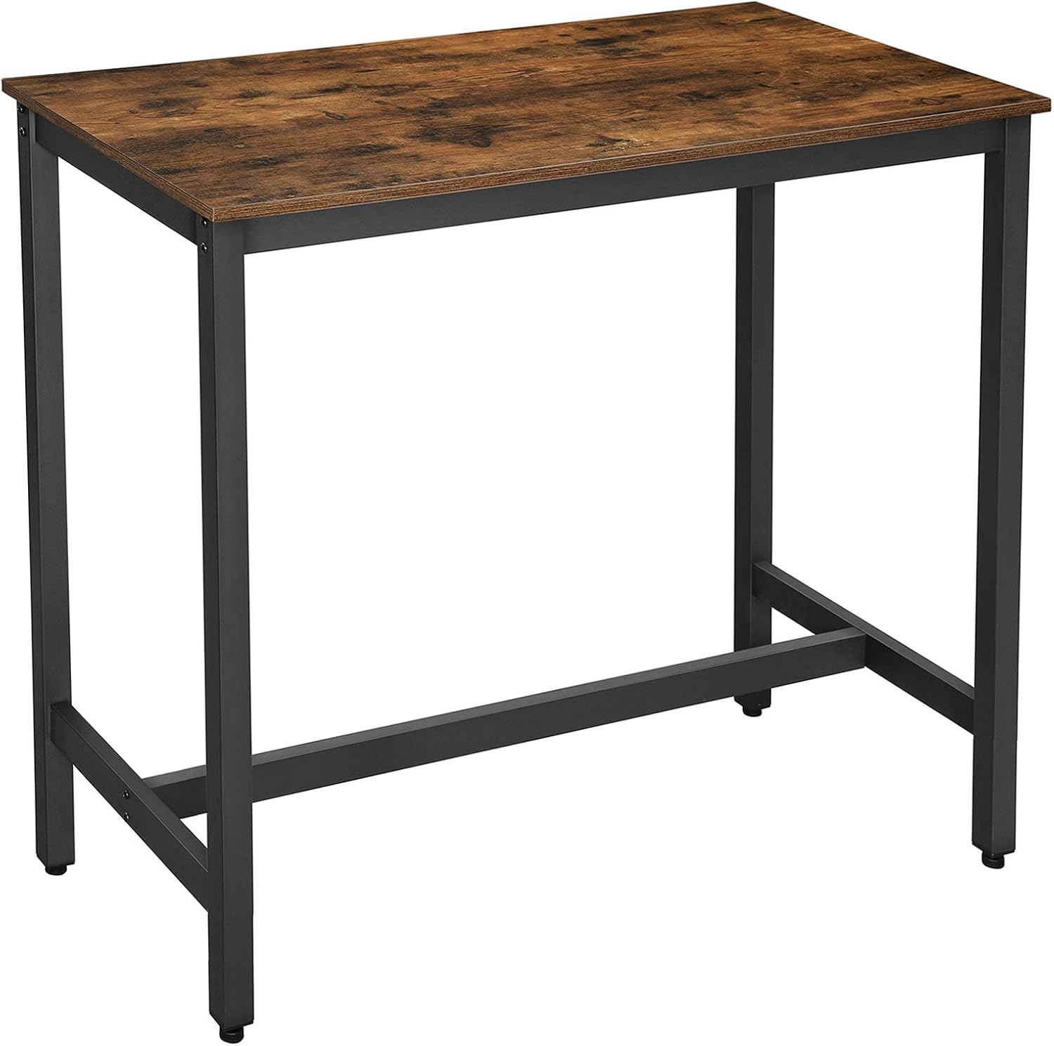 ACAZA - Bartisch für Küche 120L x 60B x 105H cm - Stehtisch rechteckig und 105cm Hoch - küchentheke aus Holz und Metall - Braun