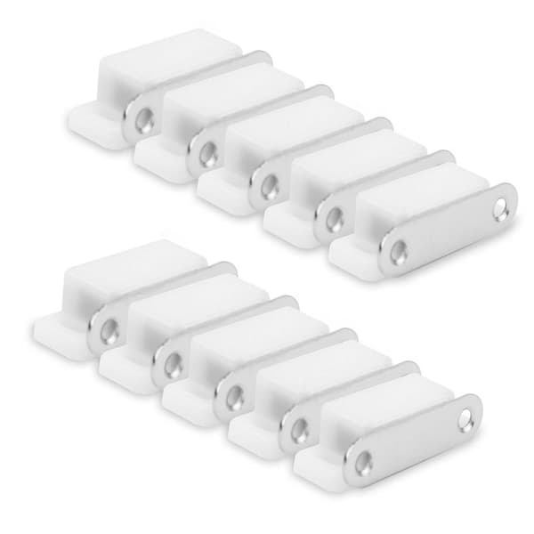 10x Magnetiske Låser i hvit Magnetisk dørlukker med en holdekraft på 3-4 kg Sett med 10 magnetiske dørlåser for møbler, skapdører osv