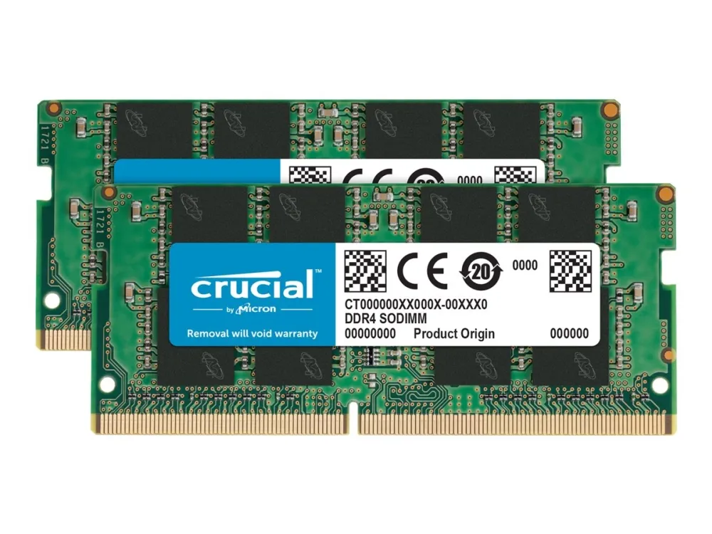 Crucial - DDR4 - sæt - 32 GB: 2 x 16 GB - SO DIMM 260-PIN - 3200 MHz / PC4-25600 - CL22 - 1.2 V - ikke bufferet - ikke-ECC