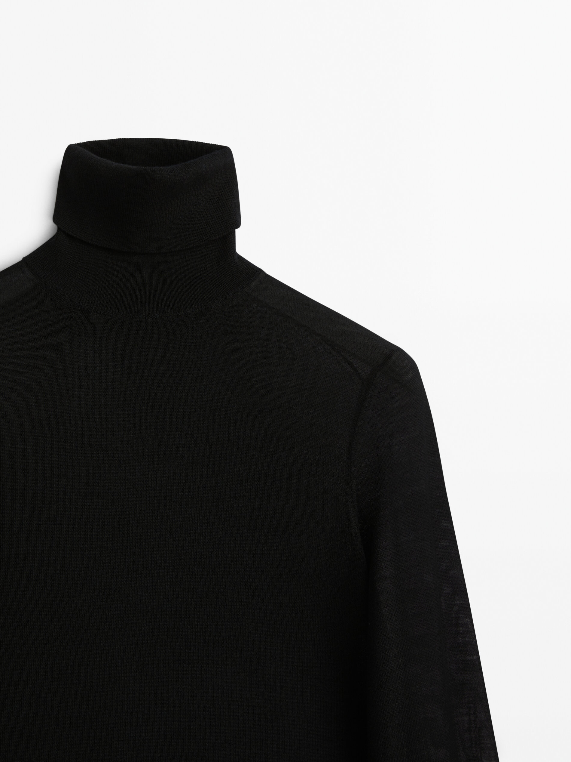 Camisa 100% lana merino extrafino - NEGRO