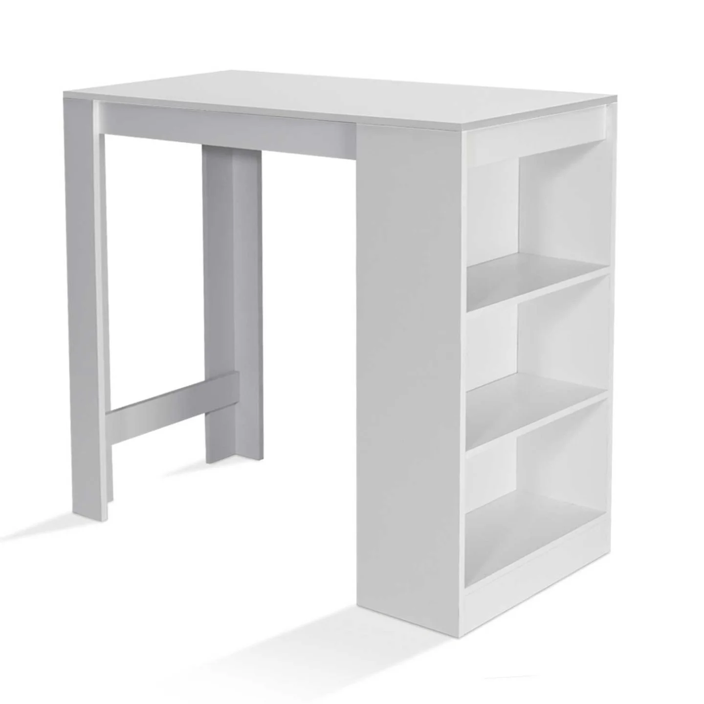Table de bar BARTH 2 à 4 personnes bois blanc plateau blanc