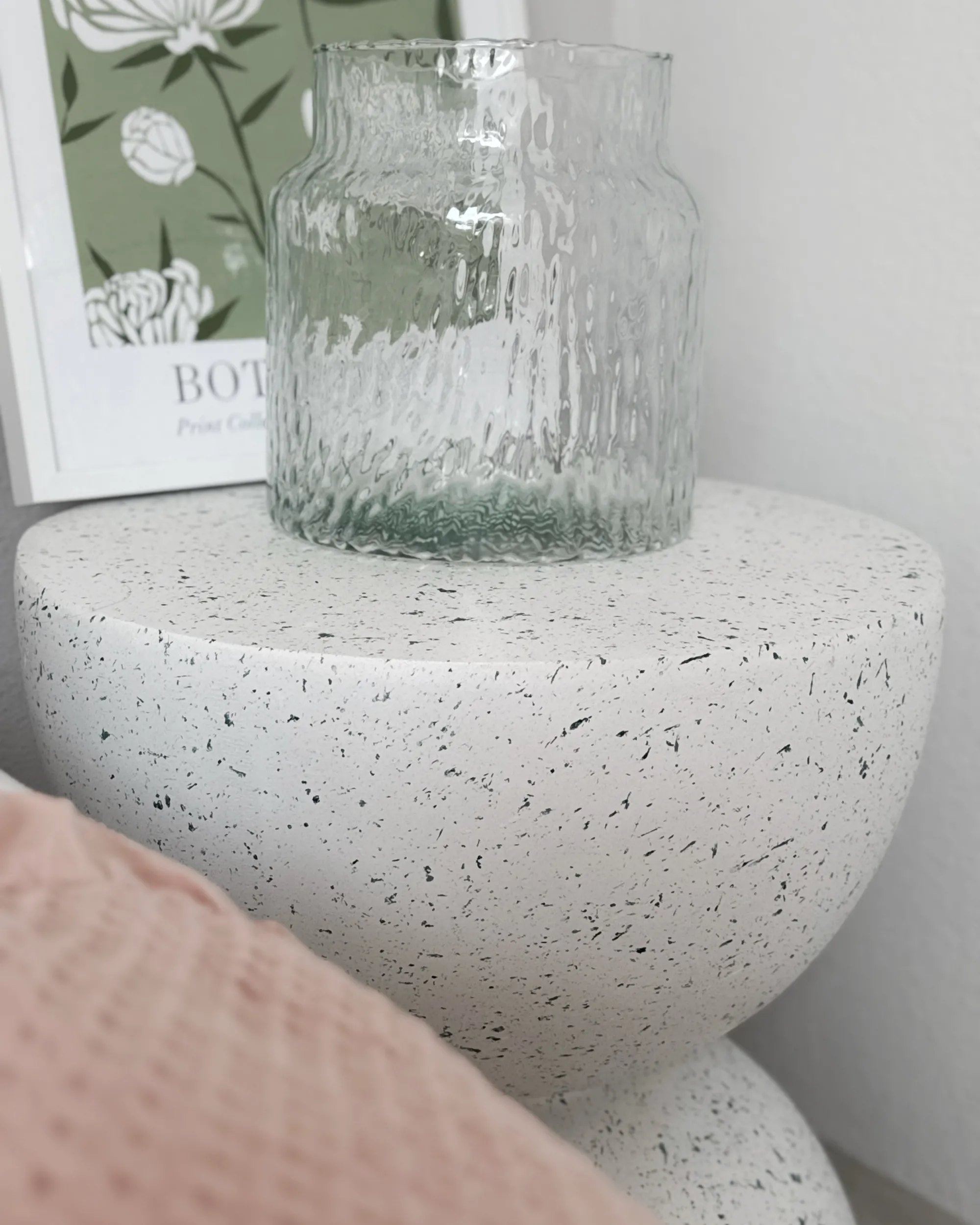 Bijzettafel CAORIA 40 cm 40 cm Terrazzo-effect Wit terrazzo