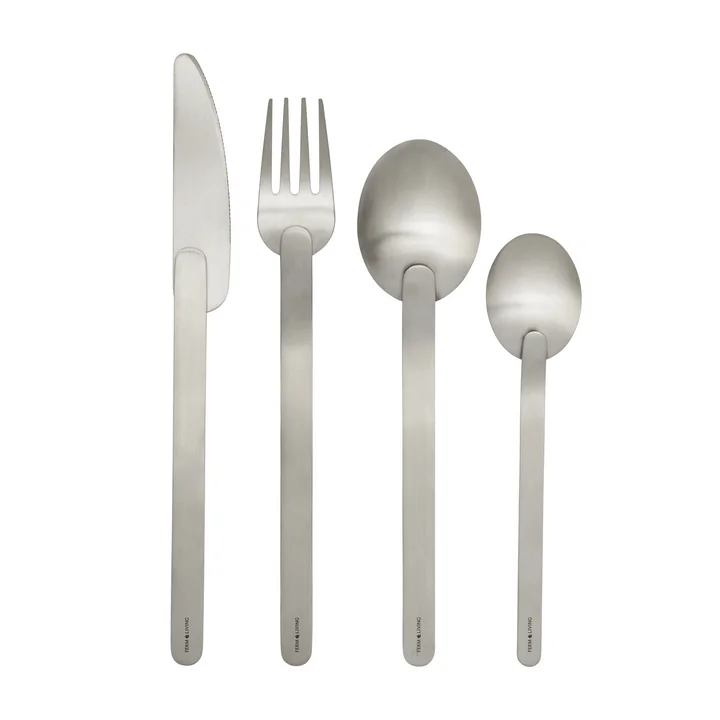 Ferm Living - Stelo Besteckset, Edelstahl gebürstet (4-teilig)