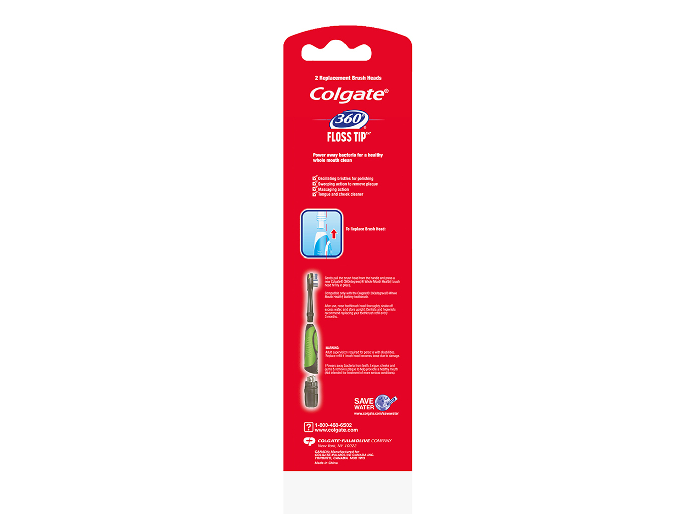 ESCOVA COLGATE DE DENTES RECARGA 360 FLOSS TIP 2UN