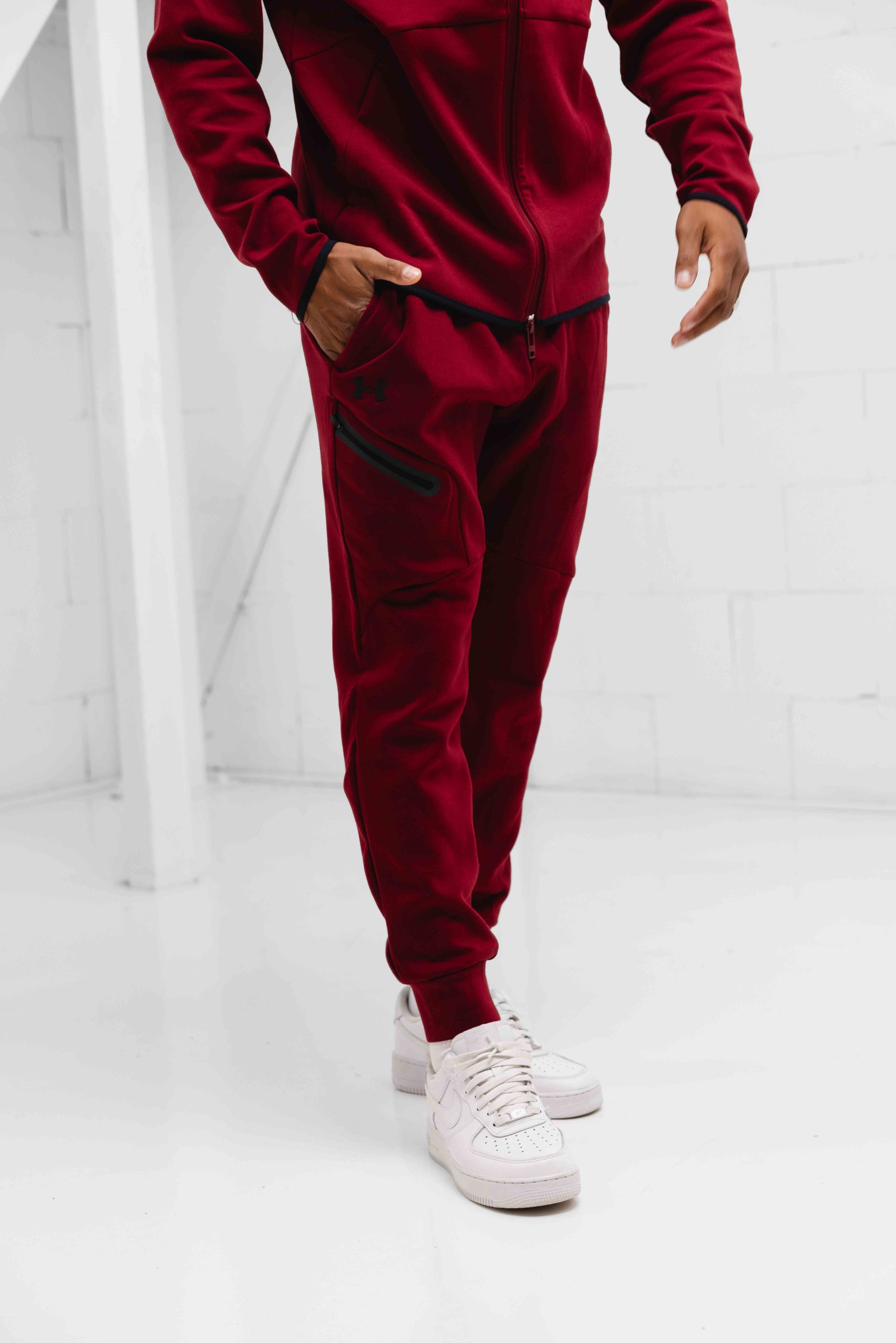 Under Armour Unstoppable Fleece Trainingspak Heren Donkerrood