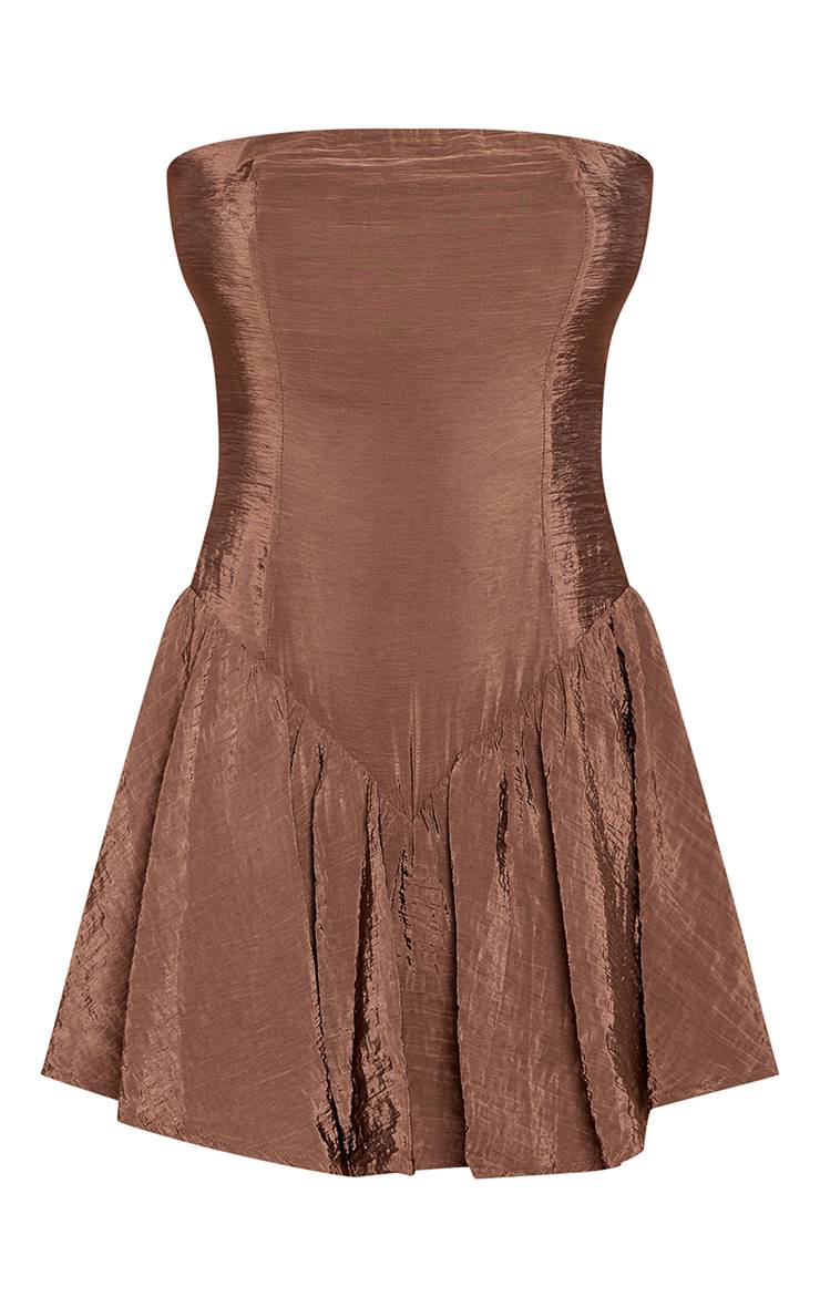 Chocolat Combi-short Jupe Bandeau Texturée Tissée