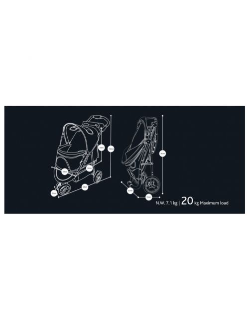 Innopet Honden Buggy Cheetah - Hondentrolley - 84x51x100 cm 7.1 kg Zwart Geel Bruin
