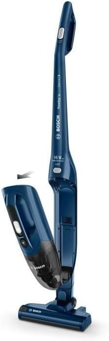 Bosch Akku-Staubsauger Readyy'y Serie 2 BCHF216S, kabellos, beutellos, 2in1 Lösung mit abnehmbarem Handgerät, hohe Saugkraft, lange Laufzeit, 2 Stufen, Düse für alle Bodenarten, freistehend, blau