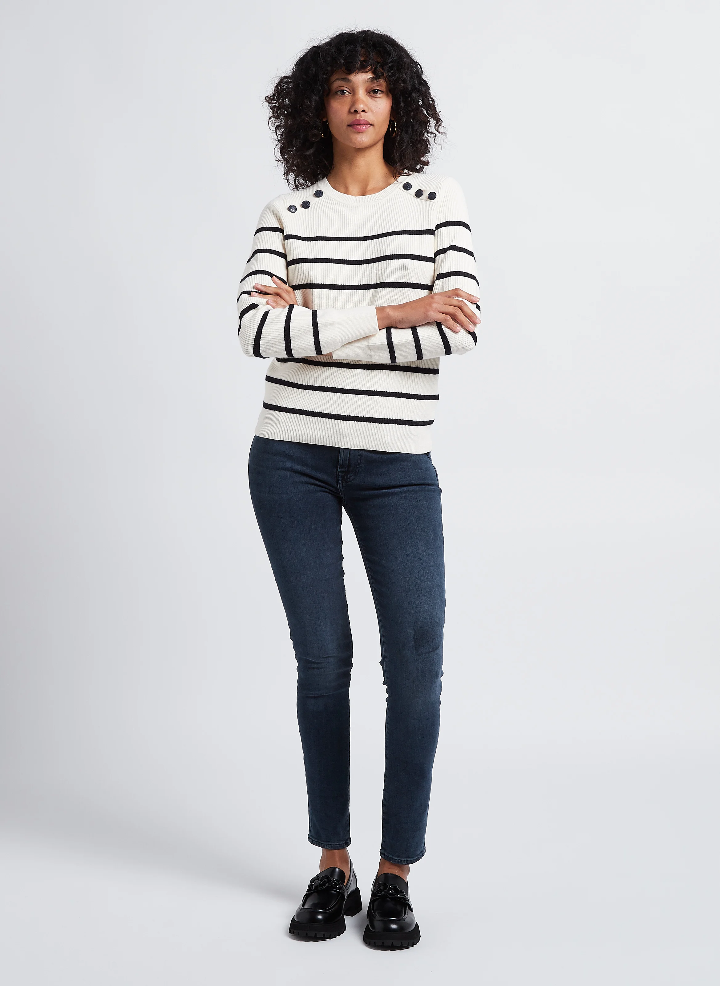 PYPER - Jean skinny taille basse en denim délavé | Bleu