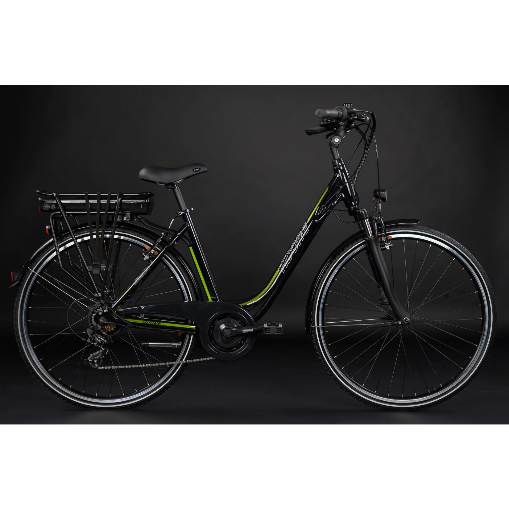 Adore Pedelec E-Bike Cityfahrrad 28'' Adore Versailles schwarz-grün
