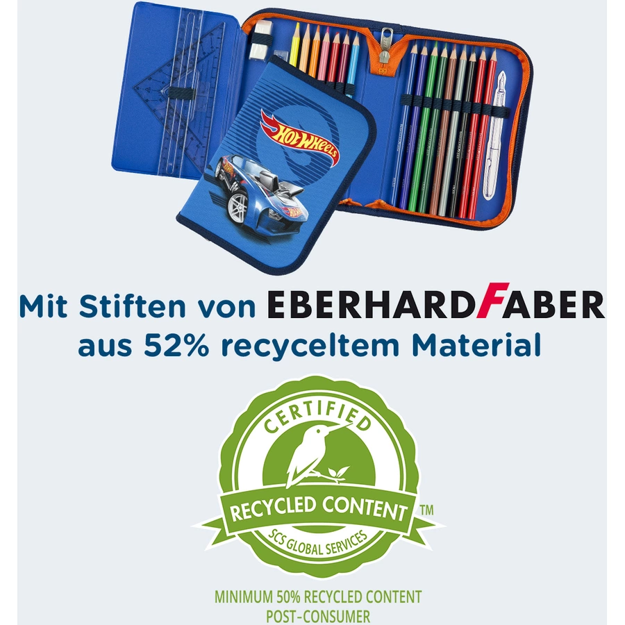 Scooli gefülltes Schüleretui Hot Wheels