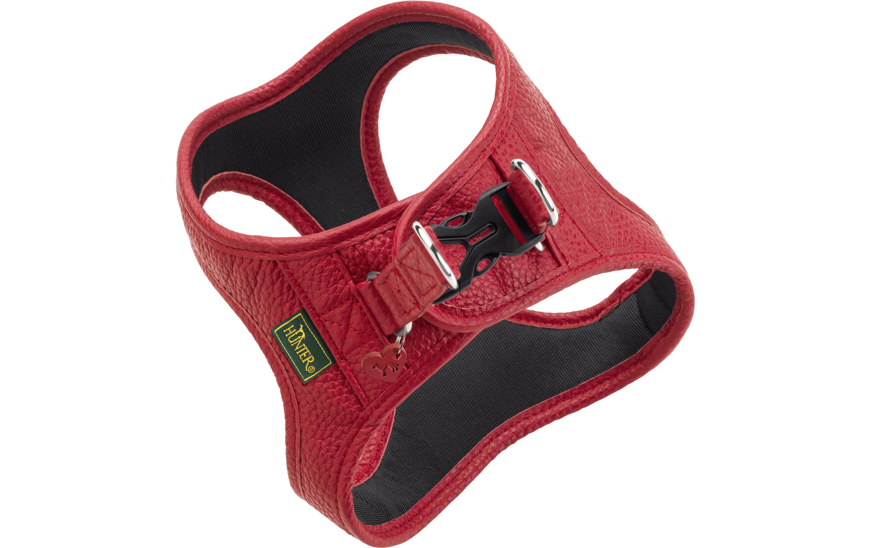 Geschirr Love 30-34/XXS-XS, Rot/SchwarzLeichtes Geschirr für kleine und kopfscheue Hunde