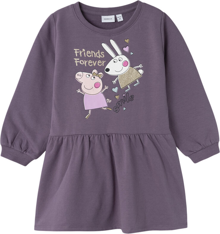 Name It NMFAMIRA PEPPAPIG LS SWE DRESS BRU Arctic dusk