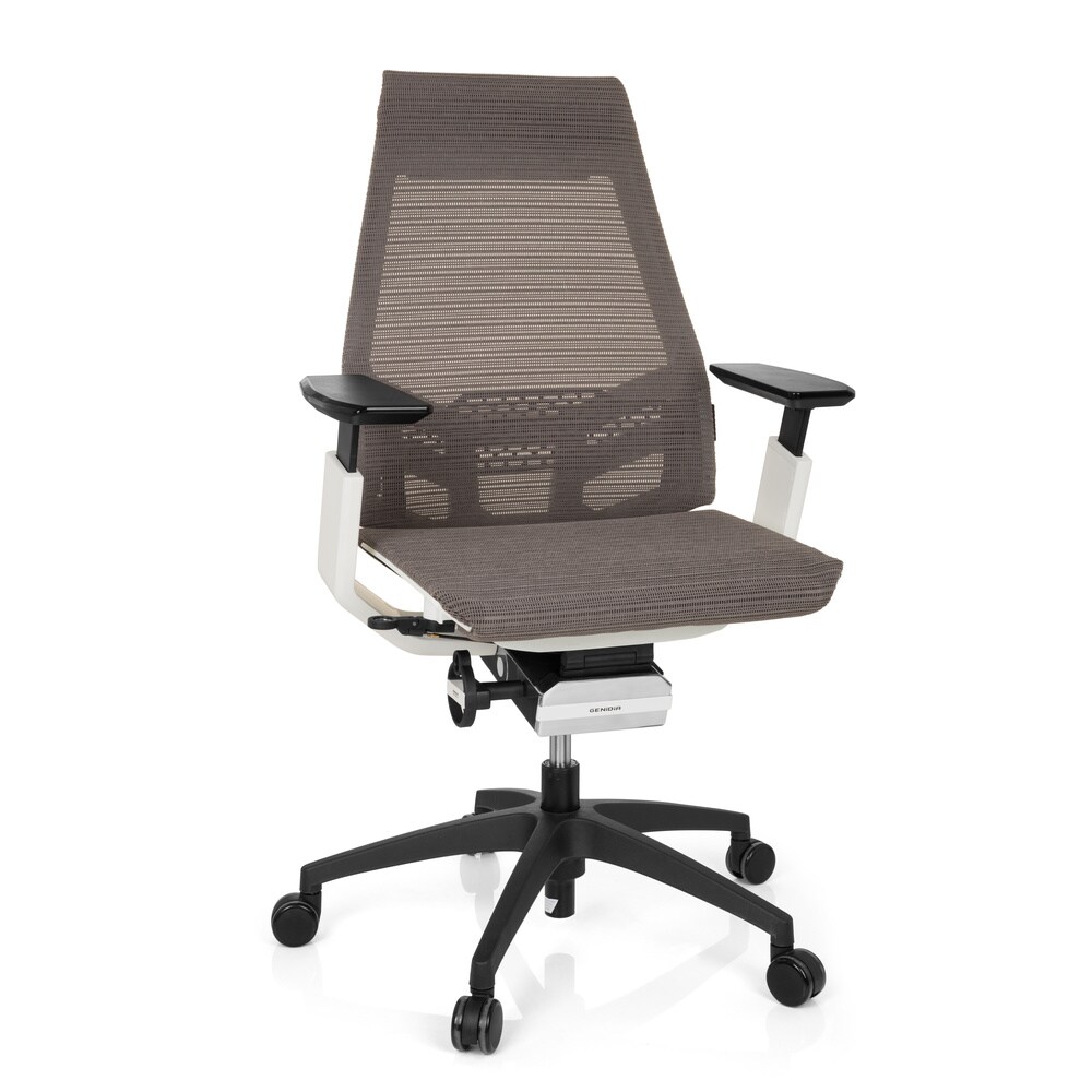 Profi Bürostuhl GENIDIA SMART WHITE Netzstoff mit Armlehnen hjh OFFICE