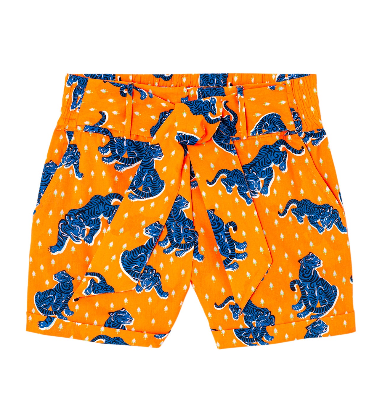 Short en toile motif DIMB - Imprimé orange