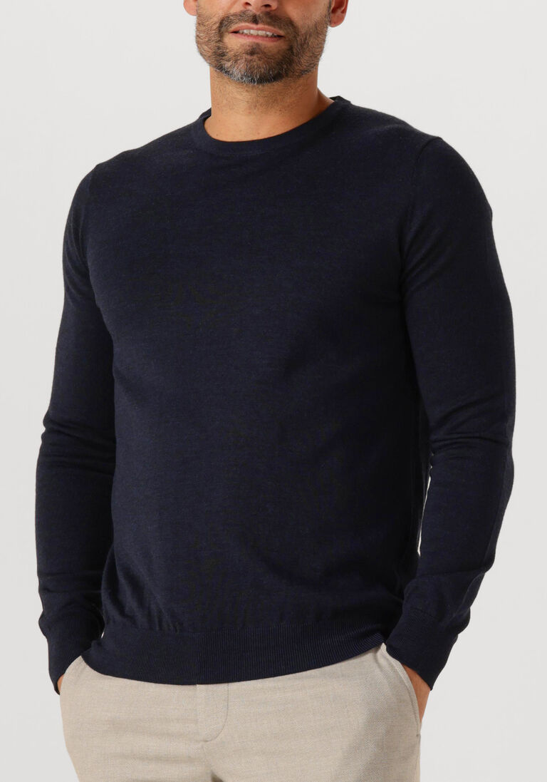 donkerblauwe stefano lauran trui crew