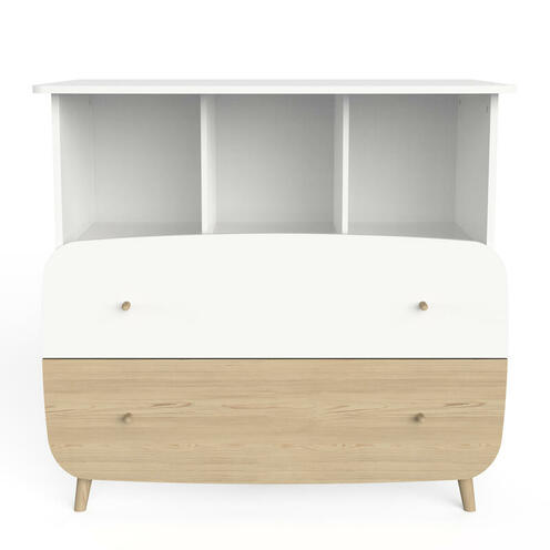 Commode 2 tiroirs 3 niches FIRMIANA Blanc - CBA Meubles