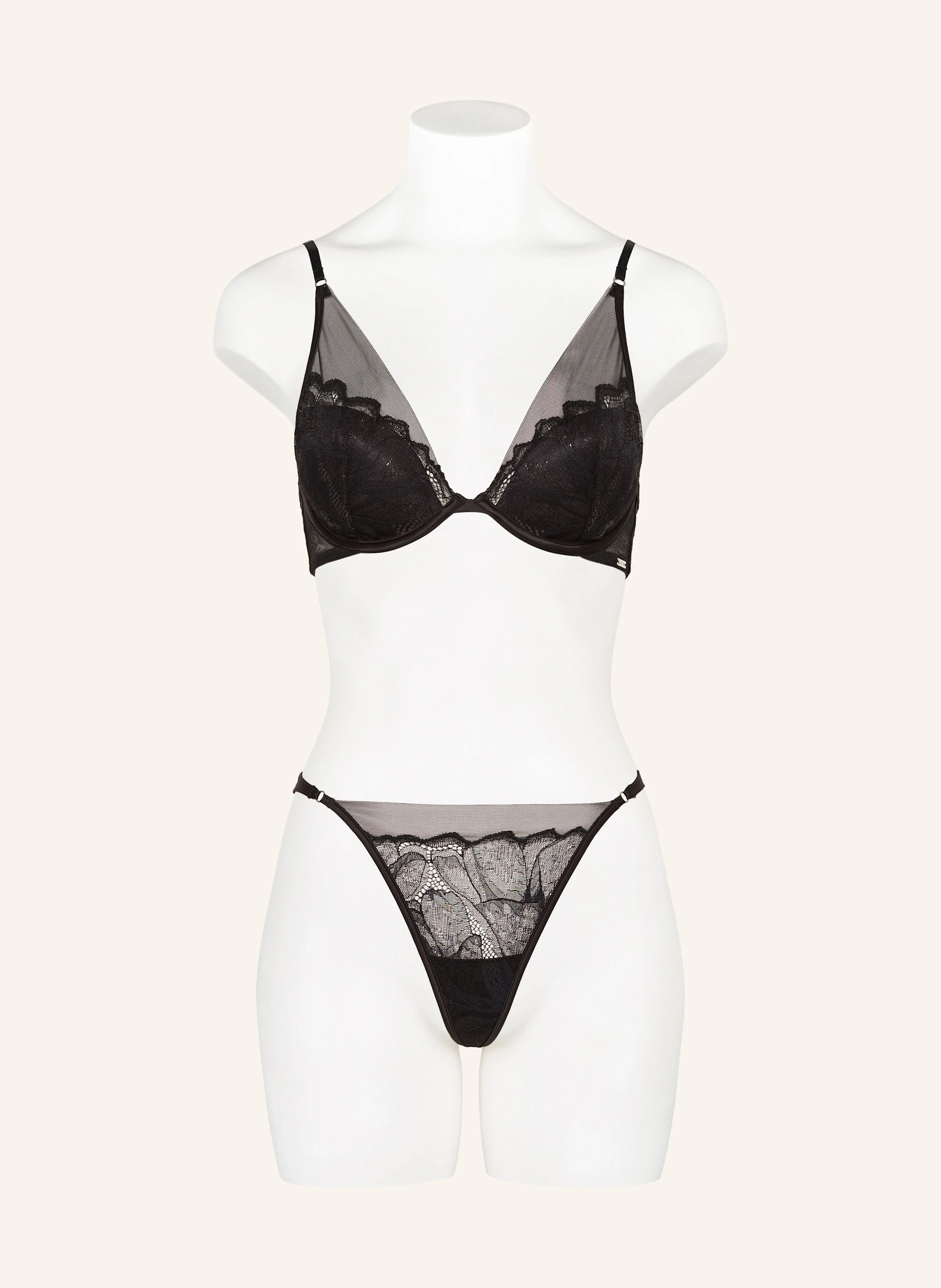 Calvin Klein String CK BLACK FLORAL LACE
