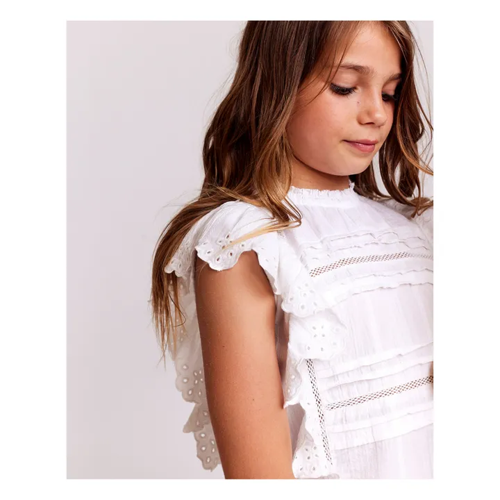 AO76 Blouse Dania Dobby | Blanc