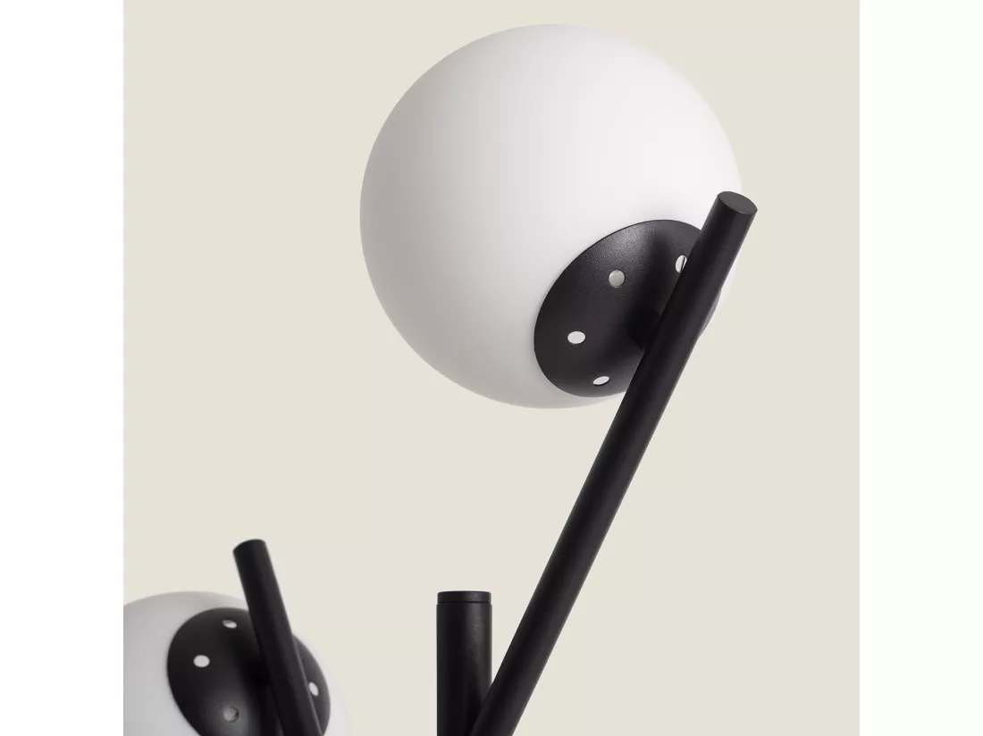 Lampadaire Métal et Verre Balts Noir
