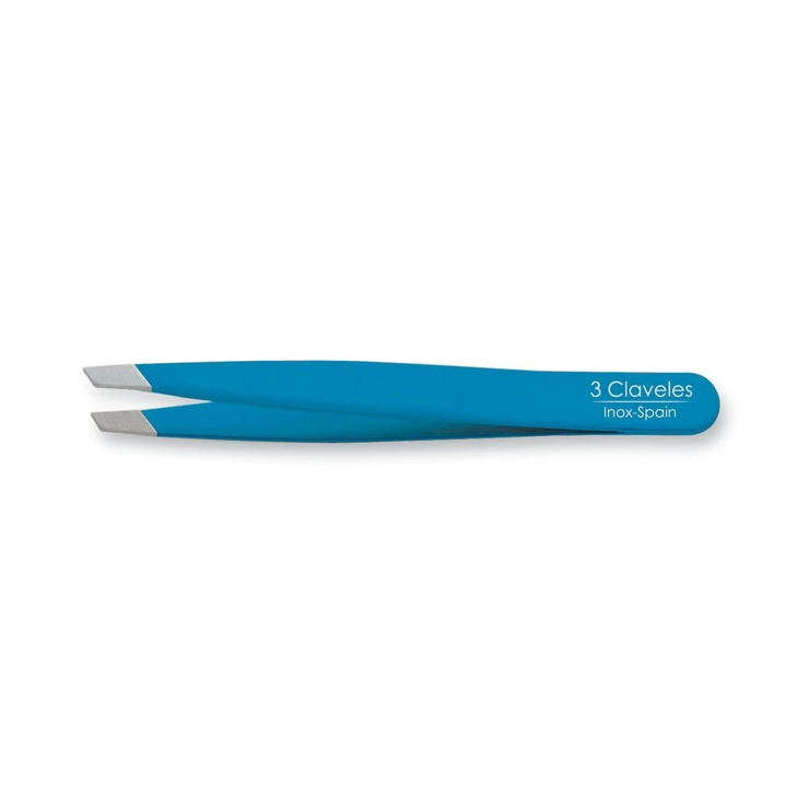 Pince à épiler pointe biais 9 cm couleur : Bleu