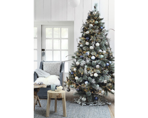 Kunstkerstboom, dennenboom Lafiora Montana, H 210 cm, groen en wit
