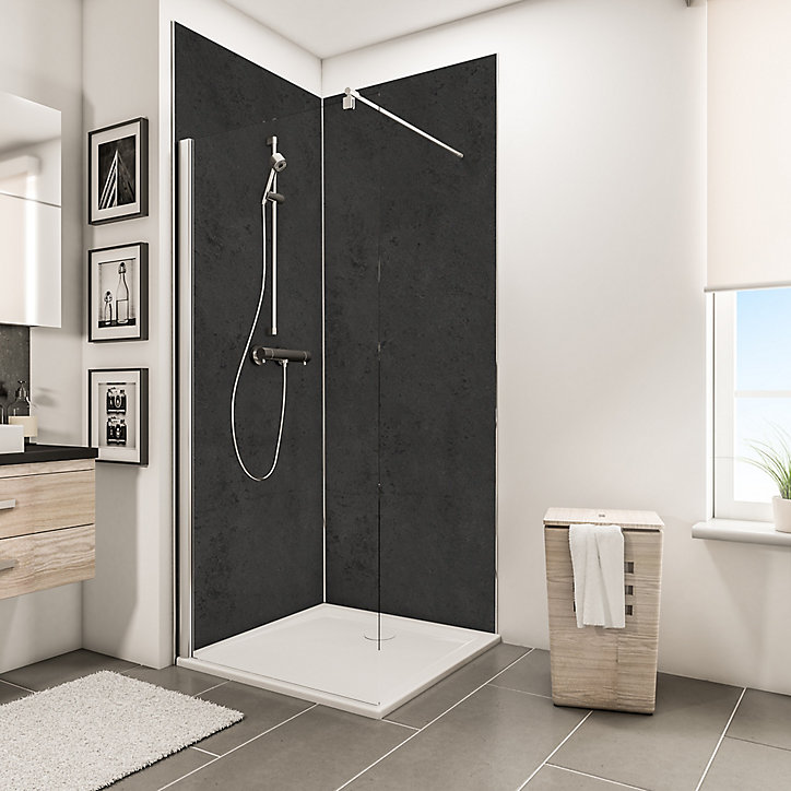Lot de 2 panneaux muraux salle de bains 100 x 210 cm, Schulte DécoDesign Décor, ardoise