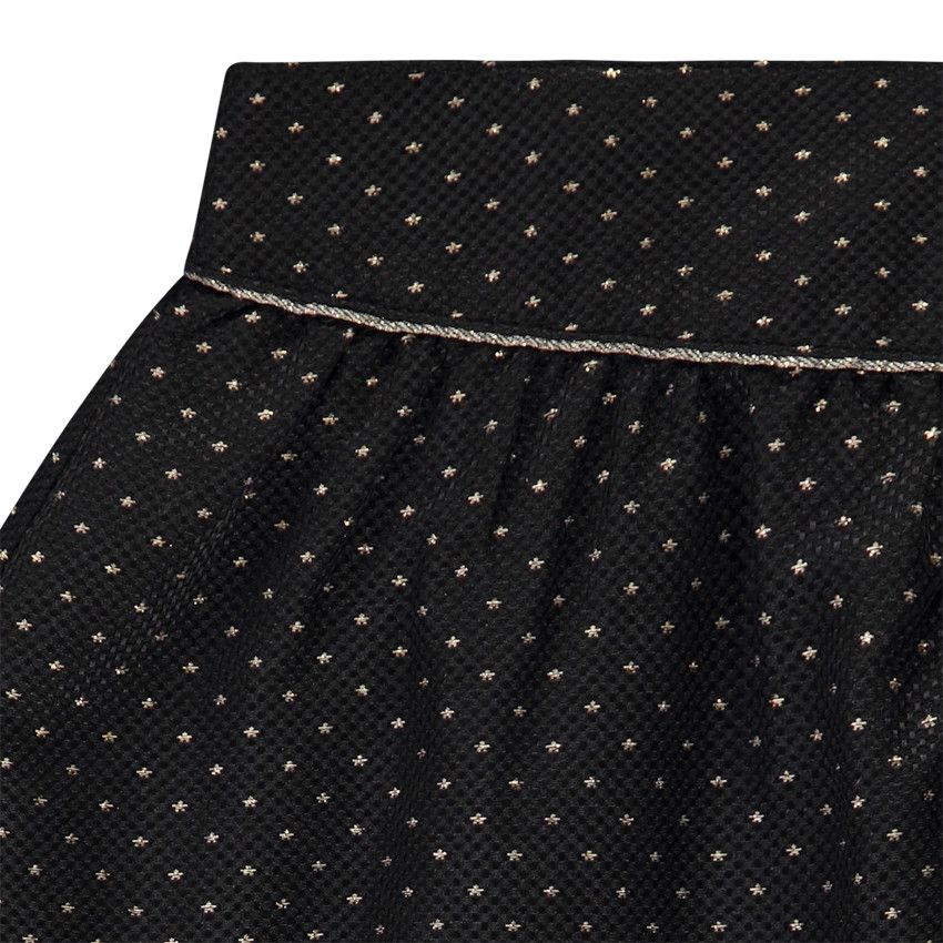 Jupe en jacquard imprimé étoiles lurexées pour fille - Noir
