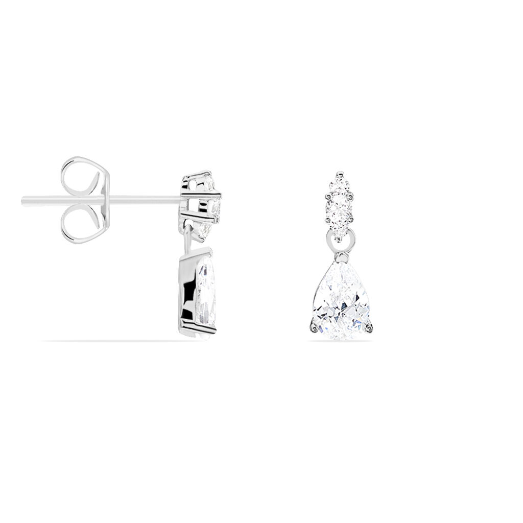 Boucles D'oreilles Pendantes Marie-helena Argent  Oxyde De Zirconium