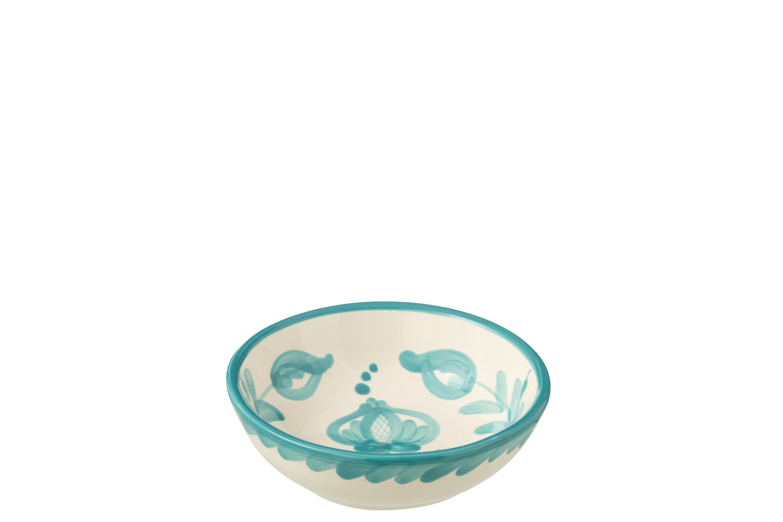 J-Line kom Granada Low - keramiek - wit|aqua - small - Ã 14
