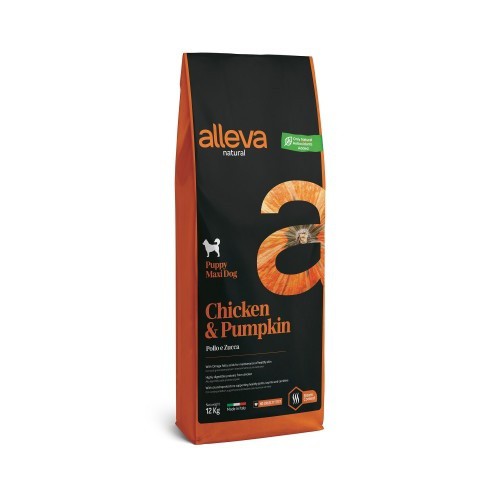 Ração Alleva Natural para Animais Adultos Maxi, Sabor Frango e Abóbora