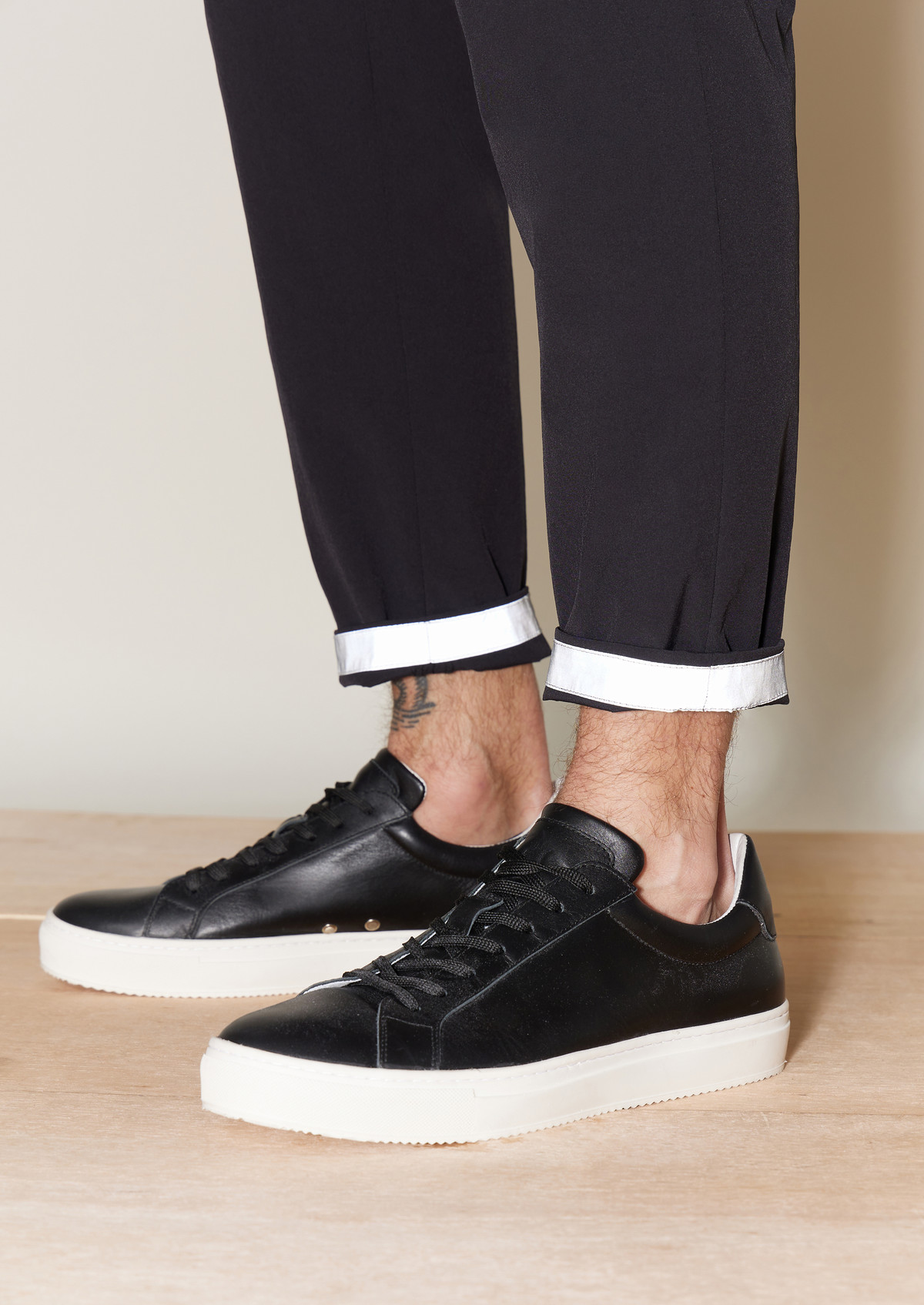Pantalon casual Judicieux slack skinny uni noir