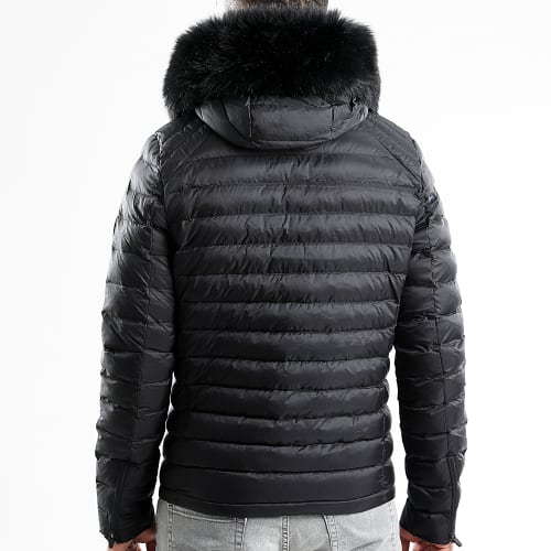 Doudoune Capuche Fourrure Liverpool Noir